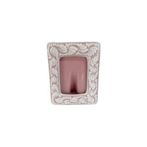 Porta Retrato Fondo Rosa Con Blanco Cenefa