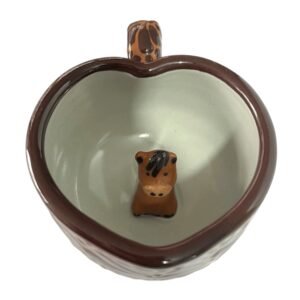 Taza Animalito Fondo Terracota Con Chocolate Mik Y Centro Tradicional