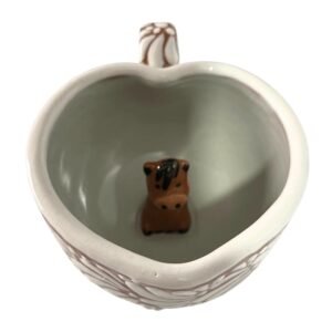 Taza Animalito Fondo Terracote Con Blanco Mik