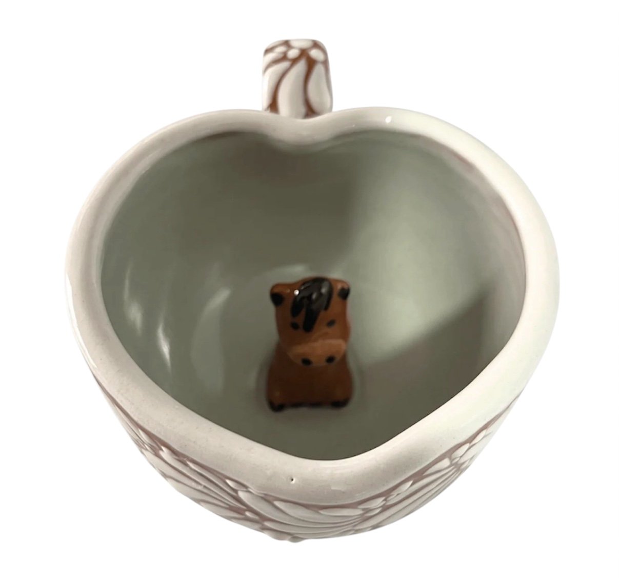 Taza Animalito Fondo Terracote Con Blanco Mik