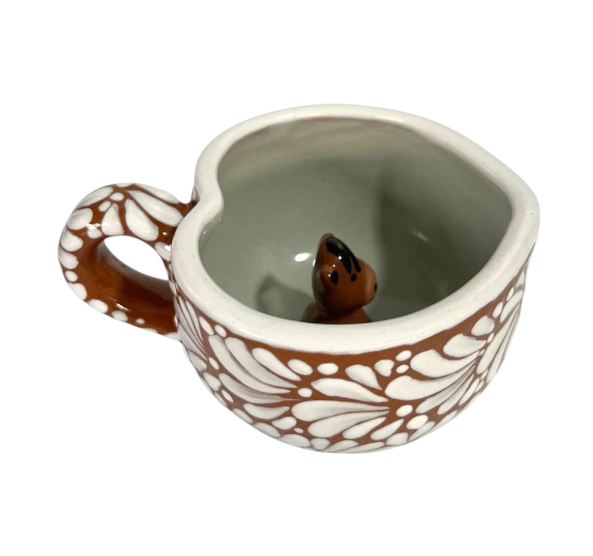 Taza Animalito Fondo Terracote Con Blanco Mik - Imagen 2