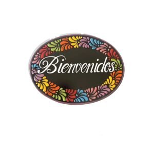 Placa Exterior De Casa Fondo Negro Con Multicolor