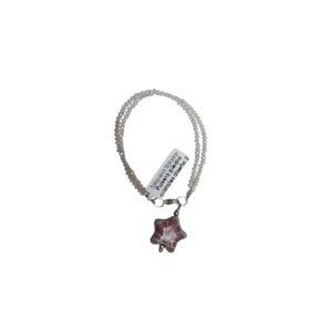 Pulsera Piedra Cristales Fondo Tradicional Con Rosa Cenefa