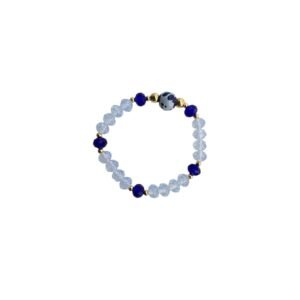 Pulsera Cristal Blanco con Azul