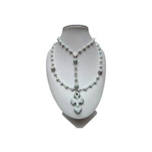 Rosario De Cristal Cortado Fondo Tradicional Con Blanco Mik