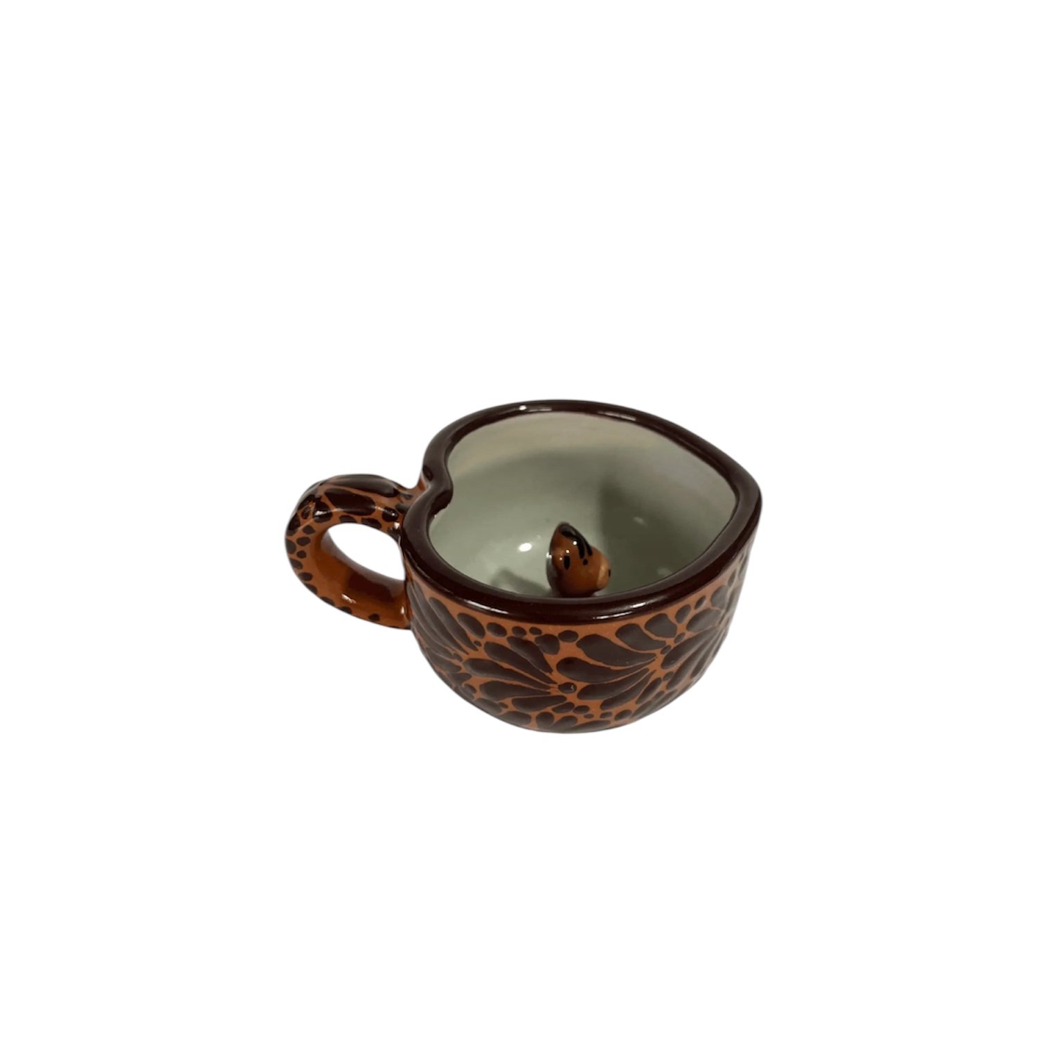 Taza Animalito Fondo Terracota Con Chocolate Mik Y Centro Tradicional - Imagen 2