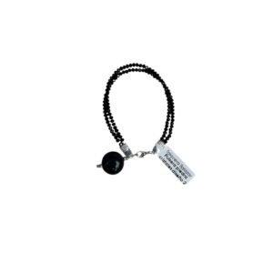 Pulsera Piedra Cristales Fondo Negro Con Negro Cenefa