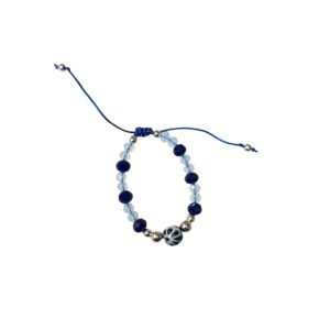 Pulsera Cordon Azul Con Transparente