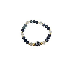 Pulsera Transparente Con Azul