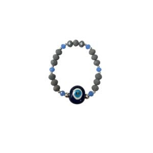 Pulsera Gris Y Azul Ojo Turco