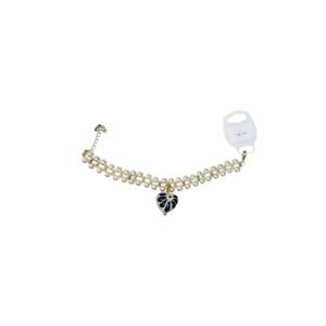 Pulsera Especial Perlas Y Corazon Azul