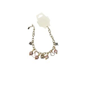Pulsera Especial Con Corazones Y Piedras Rosas