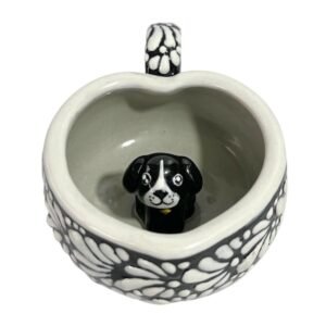 Taza Animalito Fondo Negro Con Blanco Mik
