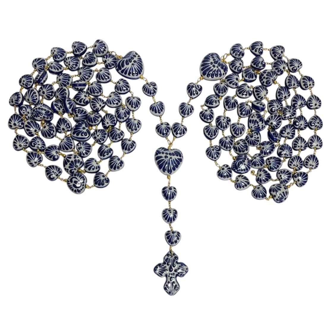 Lazo Matrimonial Fondo Tradicional Con Azul Completo De Corazones