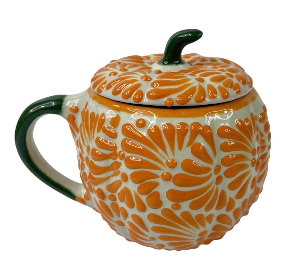 Taza Calabaza Fondo Tradicional Con Mandarina Mik Asa Verde