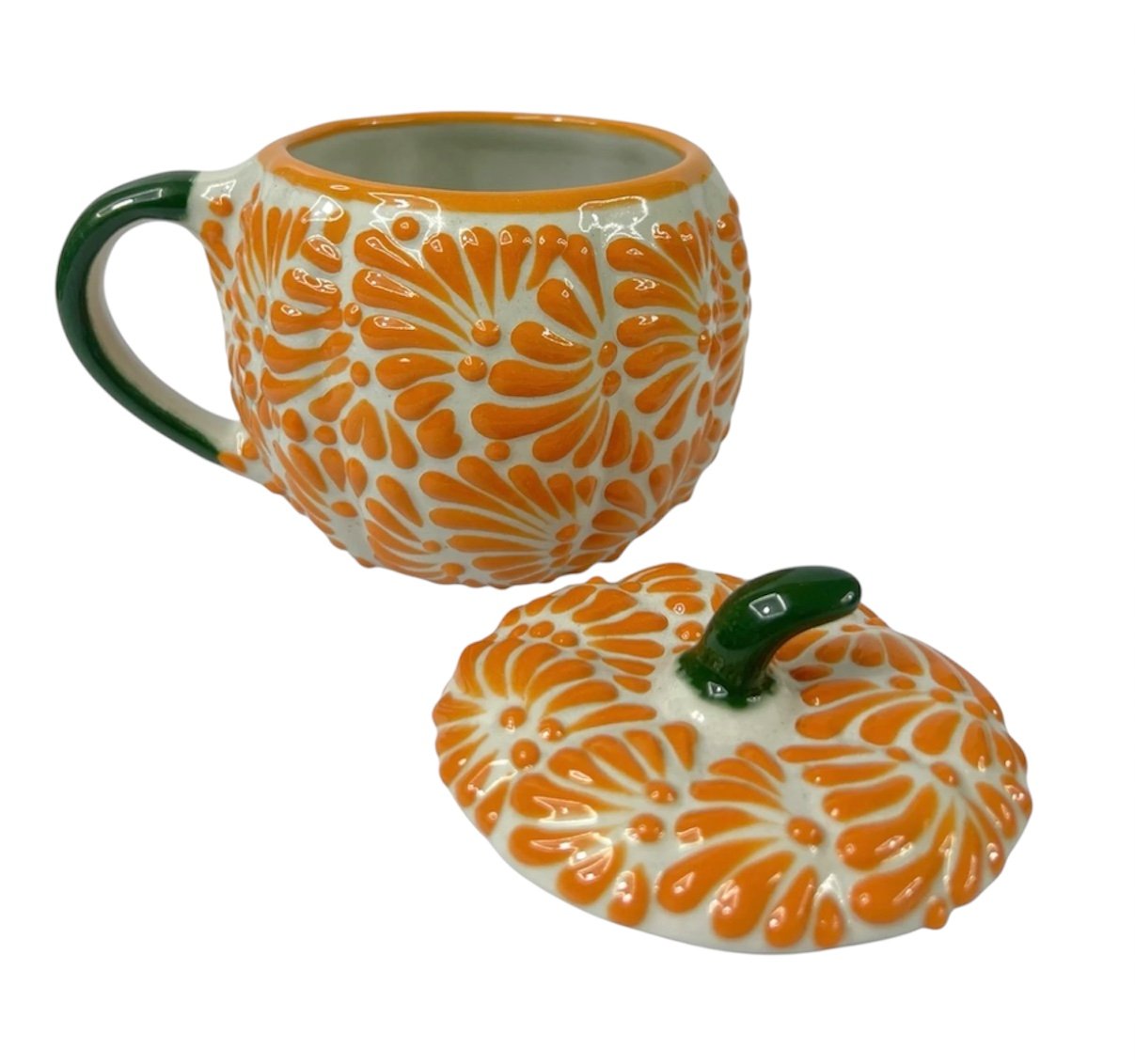 Taza Calabaza Fondo Tradicional Con Mandarina Mik Asa Verde - Imagen 2