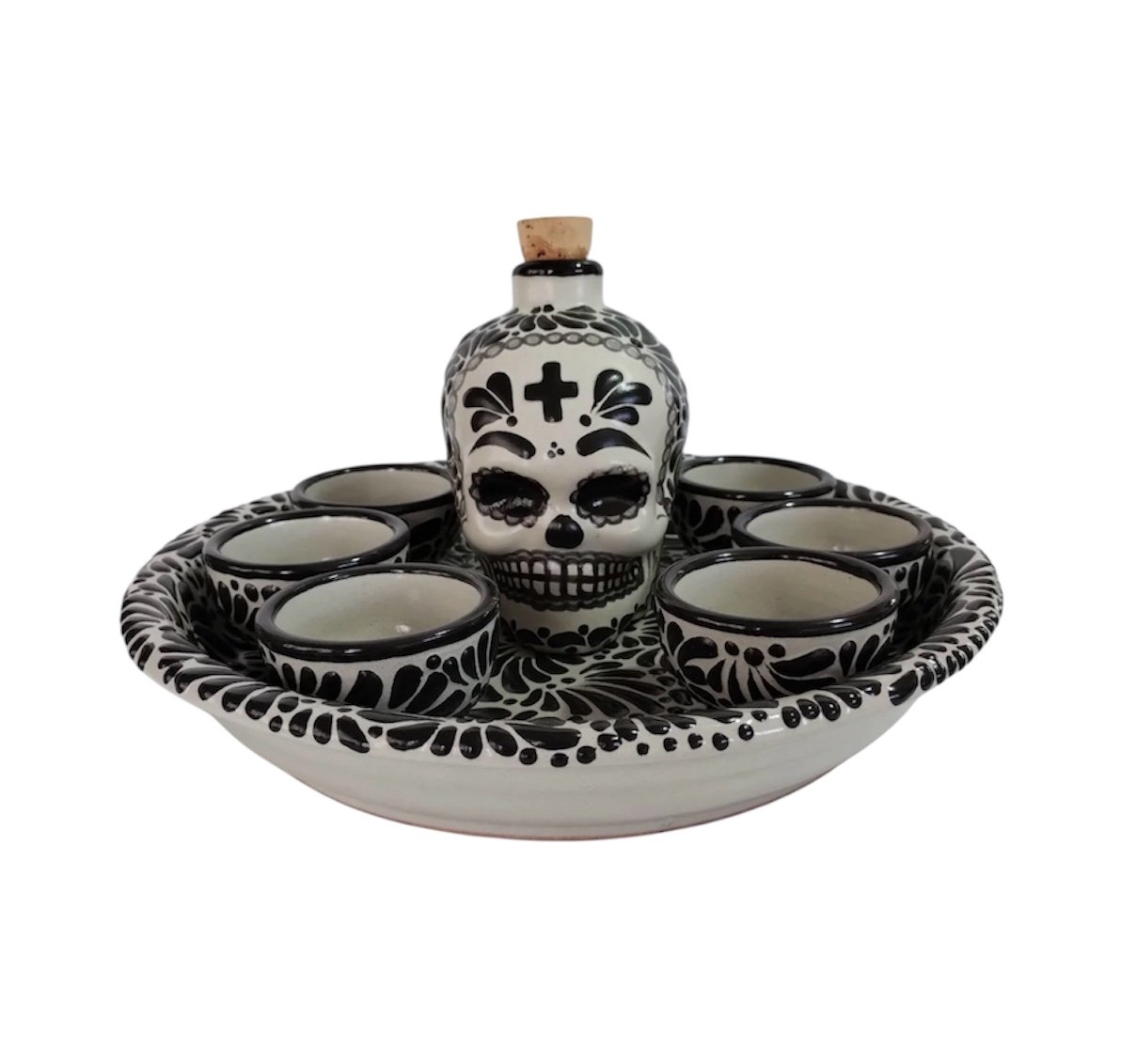 Set Licorera Forma Calavera Fondo Tradicional con Negro Mik