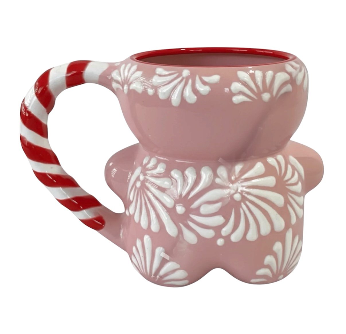 Taza Muñeco De Jengibre Rosa Con Moño - Imagen 2