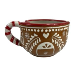 Taza Corazon Galleta De Jengibre Con Arbolito Navidad