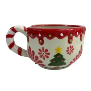 Taza Forma Corazon Con Arbolito Navidad