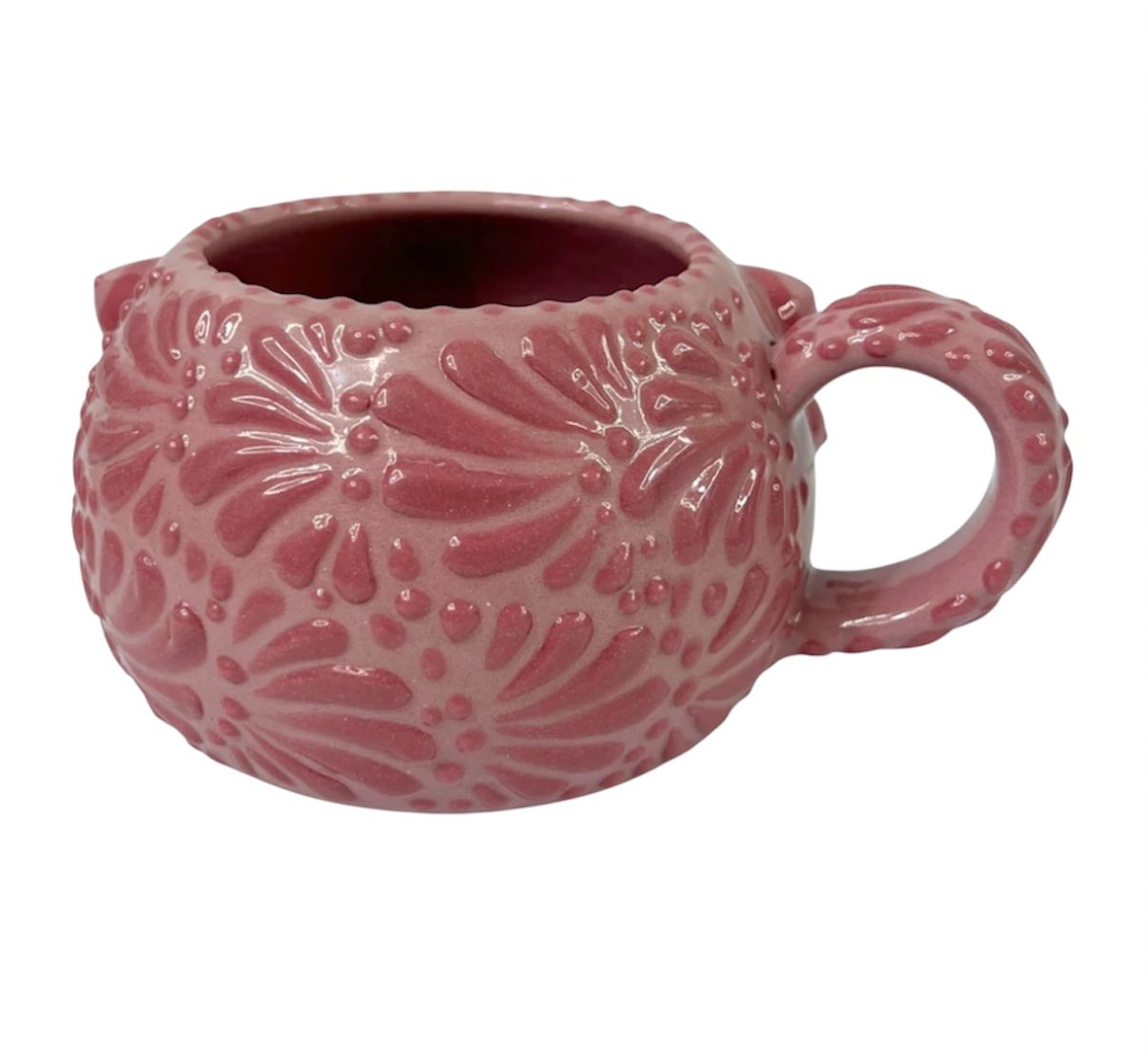 Taza Carita Ajolote Fondo Rosa Con Rosa Mik - Imagen 3