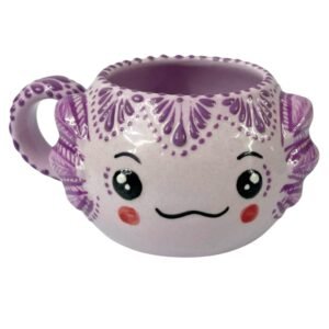 Taza Carita Ajolote Fondo Morado Con Morado Mik